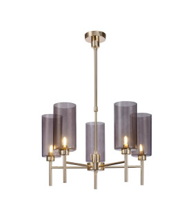 Baldwin 60cm Telescopic/Semi Flush 5 x G9 French Gold/Smoked Type A Shade-1