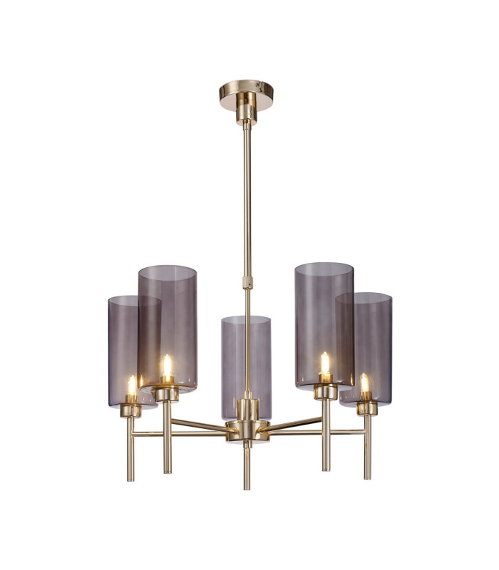 Baldwin 60cm Telescopic/Semi Flush 5 x G9 French Gold/Smoked Type A Shade-1
