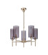 Baldwin 60cm Telescopic/Semi Flush 5 x G9 French Gold/Smoked Type A Shade-4