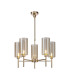Baldwin 60cm Telescopic/Semi Flush 5 x G9 French Gold/Cognac Type A Shade-1