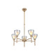 Baldwin 58cm Telescopic/Semi Flush Curved Cone Glass (U) 5 Light G9 French Gold/Iridescent/Opal-1