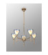 Baldwin 58cm Telescopic/Semi Flush Curved Cone Glass (U) 5 Light G9 French Gold/Iridescent/Opal-3