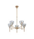 Baldwin 58cm Telescopic/Semi Flush Curved Cone Glass (U) 5 Light G9 French Gold/Iridescent/Opal-5