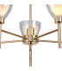 Baldwin 58cm Telescopic/Semi Flush Curved Cone Glass (U) 5 Light G9 French Gold/Iridescent/Opal-7