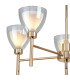 Baldwin 58cm Telescopic/Semi Flush Curved Cone Glass (U) 5 Light G9 French Gold/Iridescent/Opal-8