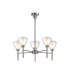 Baldwin 58cm Telescopic/Semi Flush Curved Cone Glass (U) 5 Light G9 Polished Chrome/Iridescent/Opal-1