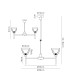 Baldwin 58cm Telescopic/Semi Flush Curved Cone Glass (U) 5 Light G9 Polished Chrome/Iridescent/Opal-2