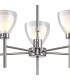 Baldwin 58cm Telescopic/Semi Flush Curved Cone Glass (U) 5 Light G9 Polished Chrome/Iridescent/Opal-6