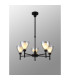 Baldwin 58cm Telescopic Pendant Curved Cone Glass (U) 5 Light G9 Satin Black/Iridescent/Opal-3