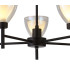 Baldwin 58cm Telescopic Pendant Curved Cone Glass (U) 5 Light G9 Satin Black/Iridescent/Opal-8