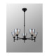 Baldwin 58cm Telescopic Pendant Curved Cone Glass (U) 5 Light G9 Satin Black/Iridescent/Opal-16