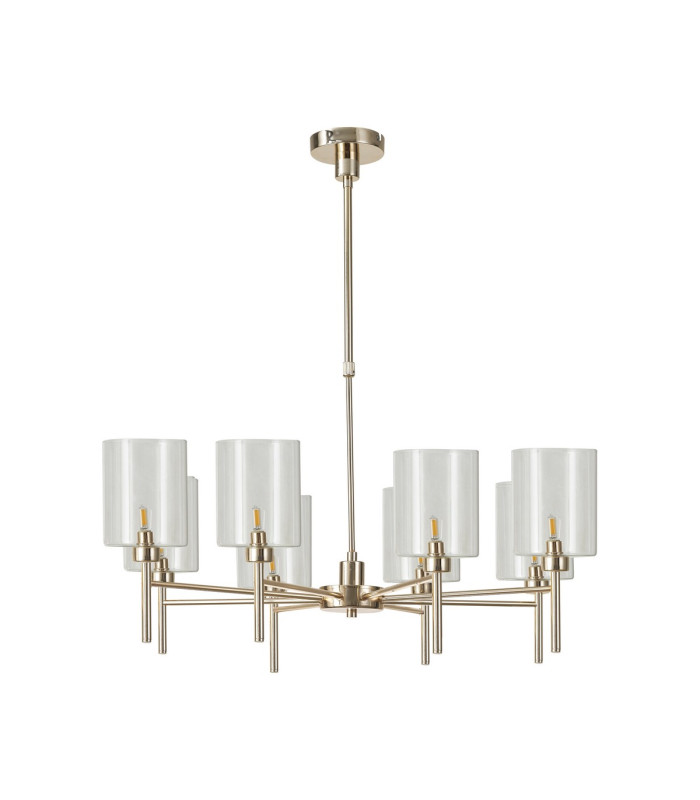 Baldwin 82cm Telescopic/Semi Flush 8 x G9 French Gold/Clear Type B Shade-4