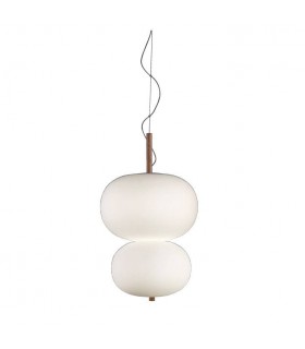LED Globe Ceiling Pendant Matt White Light Ash 1-10V Dimming 39.5cm 3195lm 2700K - 1
