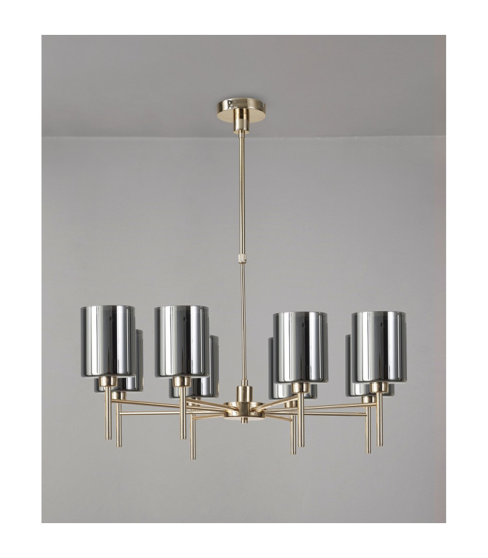 Baldwin 82cm Telescopic/Semi Flush 8 x G9 French Gold/Chrome Type B Shade-11