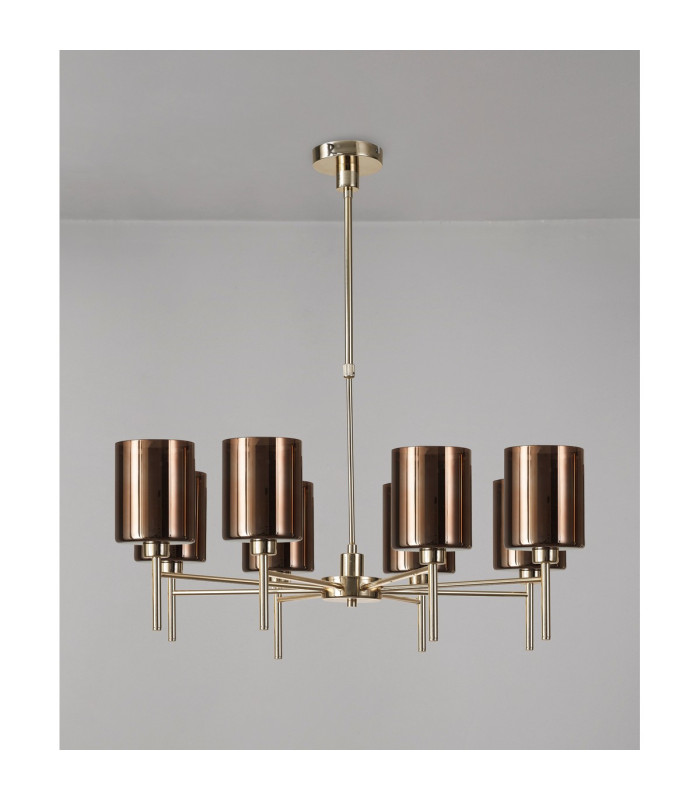Baldwin 82cm Telescopic/Semi Flush 8 x G9 French Gold/Copper Type B Shade-11
