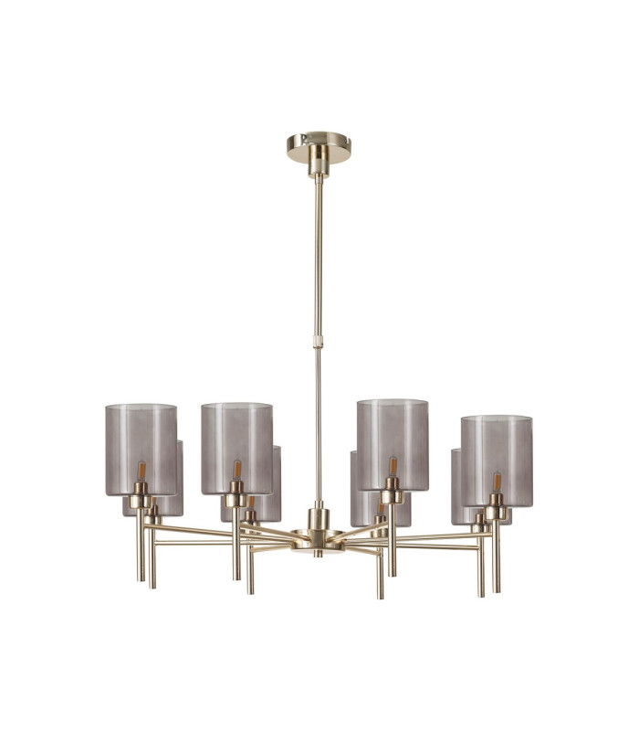 Baldwin 82cm Telescopic/Semi Flush 8 x G9 French Gold/Smoked Type B Shade-4