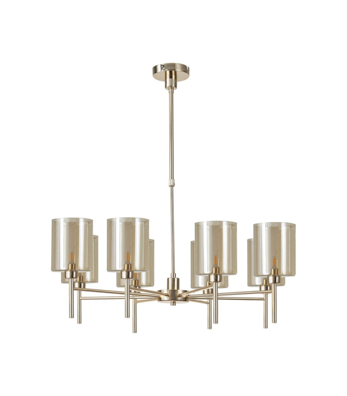 Baldwin 82cm Telescopic/Semi Flush 8 x G9 French Gold/Cognac Type B Shade-4