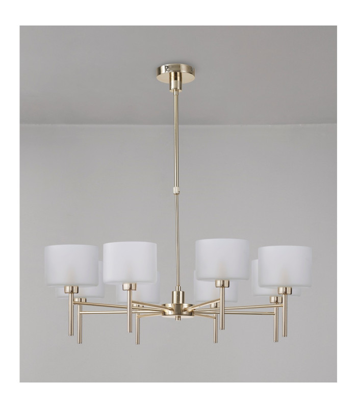 Baldwin 85cm Telescopic/Semi Flush 8 x G9 French Gold/Frosted Type C Shade-11