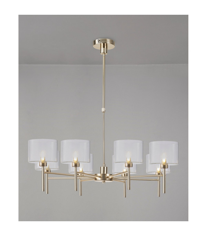 Baldwin 85cm Telescopic/Semi Flush 8 x G9 French Gold/Clear Type C Shade-3