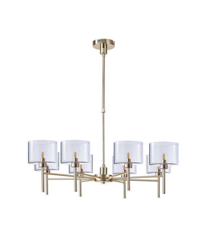 Baldwin 85cm Telescopic/Semi Flush 8 x G9 French Gold/Clear Type C Shade-4