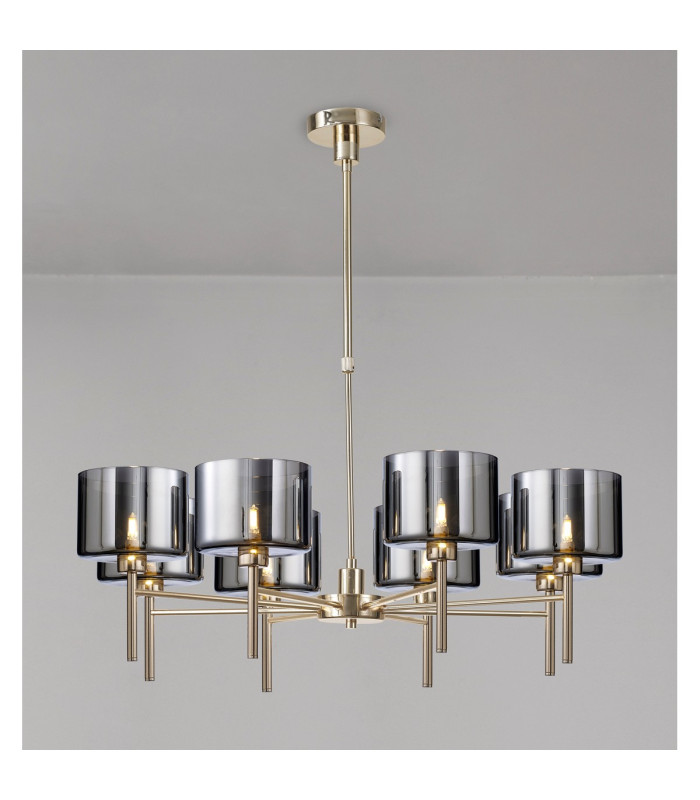Baldwin 85cm Telescopic/Semi Flush 8 x G9 French Gold/Chrome Type C Shade-3