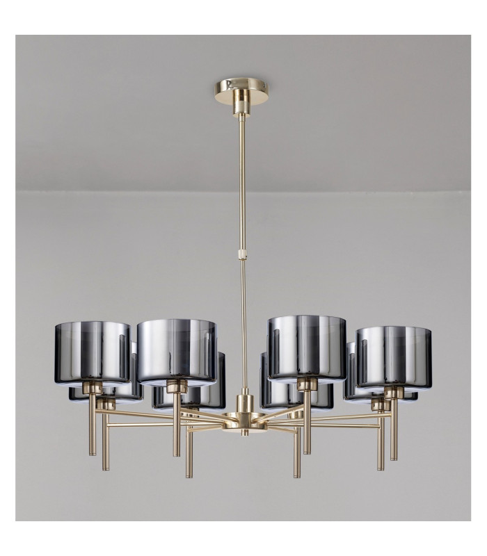 Baldwin 85cm Telescopic/Semi Flush 8 x G9 French Gold/Chrome Type C Shade-11