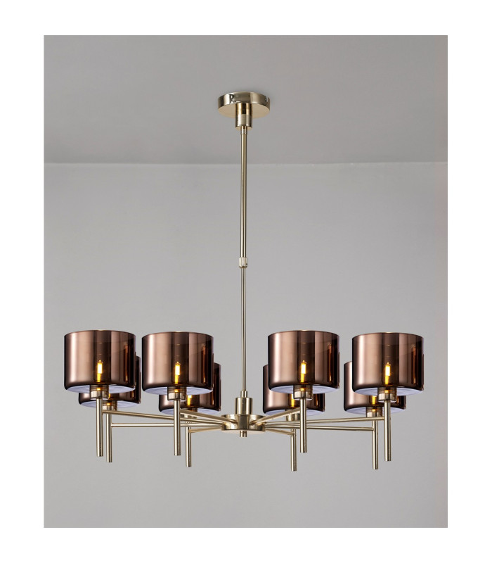 Baldwin 85cm Telescopic/Semi Flush 8 x G9 French Gold/Copper Type C Shade-3