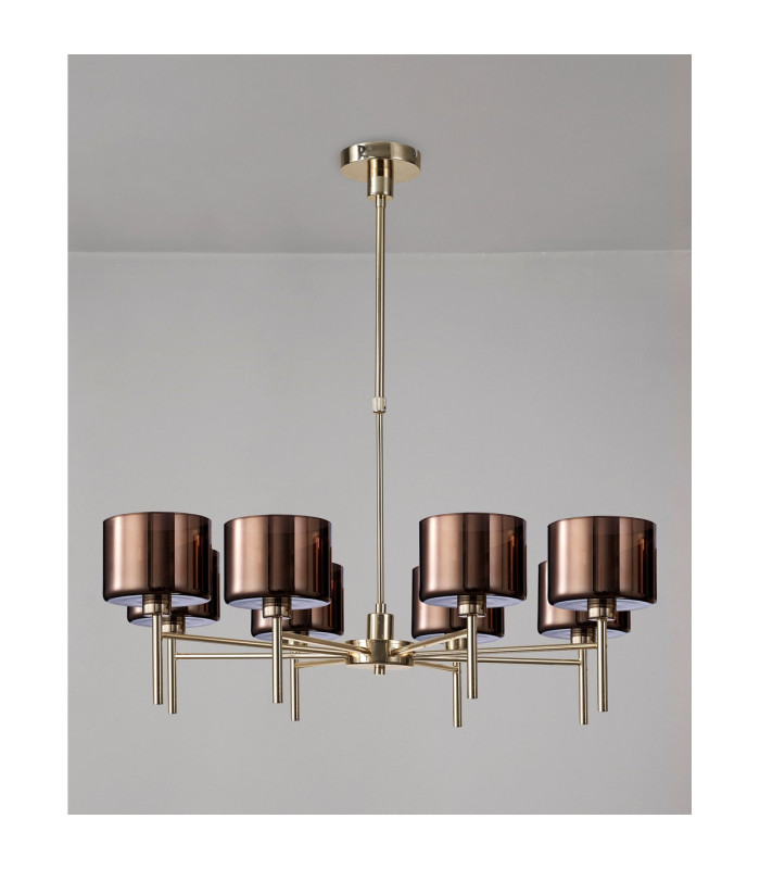 Baldwin 85cm Telescopic/Semi Flush 8 x G9 French Gold/Copper Type C Shade-11