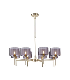 Baldwin 85cm Telescopic/Semi Flush 8 x G9 French Gold/Smoked Type C Shade-1