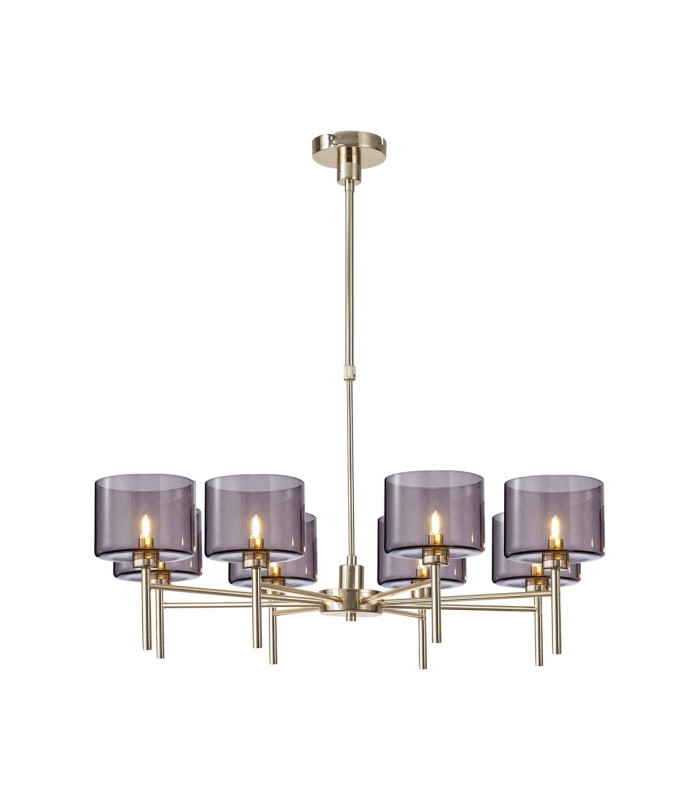 Baldwin 85cm Telescopic/Semi Flush 8 x G9 French Gold/Smoked Type C Shade-1