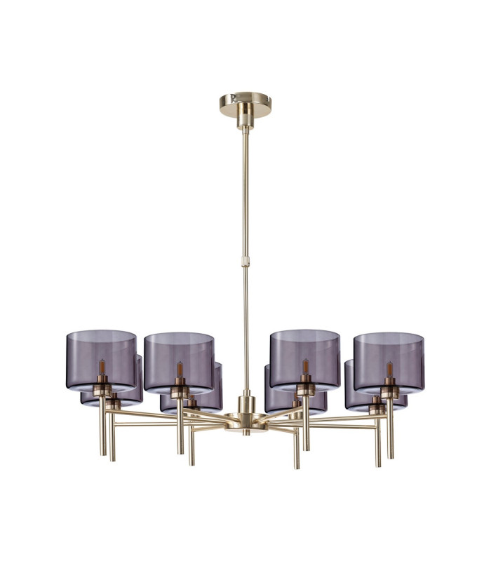 Baldwin 85cm Telescopic/Semi Flush 8 x G9 French Gold/Smoked Type C Shade-4