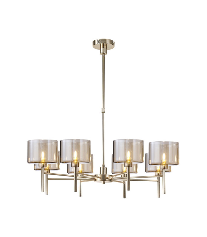 Baldwin 85cm Telescopic/Semi Flush 8 x G9 French Gold/Cognac Type C Shade-1