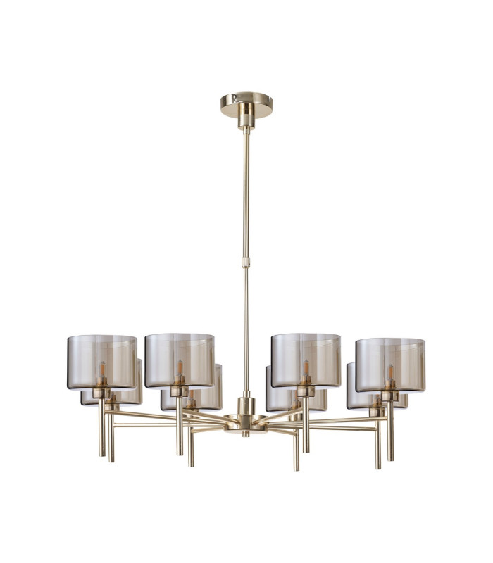 Baldwin 85cm Telescopic/Semi Flush 8 x G9 French Gold/Cognac Type C Shade-4