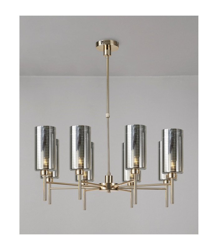 Baldwin 80cm Telescopic/Semi Flush 8 x G9 French Gold/Chrome Type A Shade-3