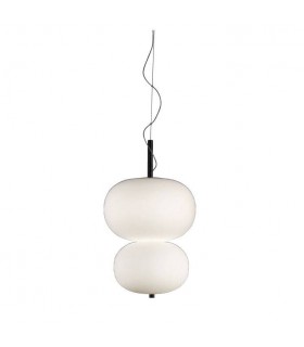 LED Globe Ceiling Pendant Dark Ash Matt White Phase Cut Dimming 39.5cm 3195lm 2700K - 1