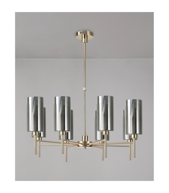 Baldwin 80cm Telescopic/Semi Flush 8 x G9 French Gold/Chrome Type A Shade-11