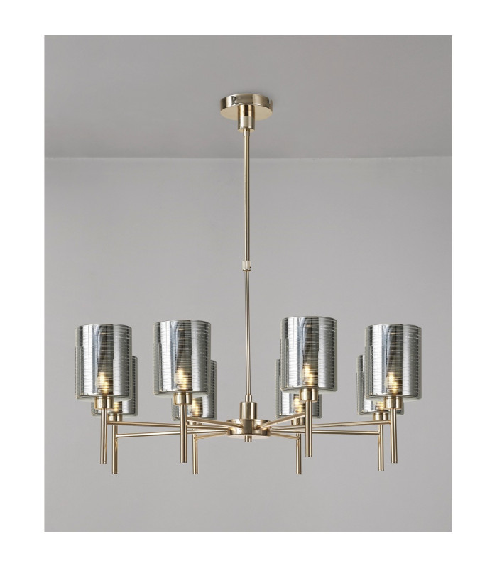 Baldwin 82cm Telescopic/Semi Flush 8 x G9 French Gold/Chrome Lined Type B Shade-3