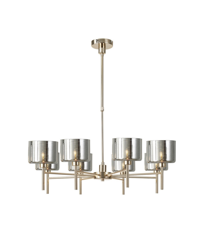 Baldwin 85cm Telescopic/Semi Flush 8 x G9 French Gold/Chrome Lined Type C Shade-1