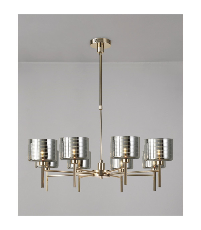 Baldwin 85cm Telescopic/Semi Flush 8 x G9 French Gold/Chrome Lined Type C Shade-3