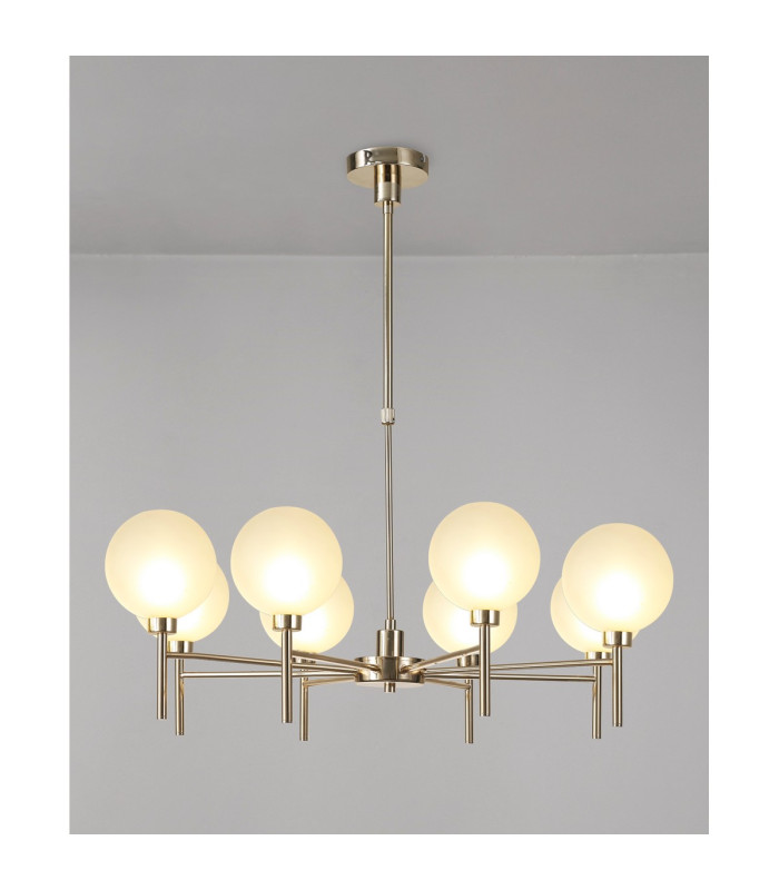 Baldwin 84cm Telescopic/Semi Flush 8 x G9 French Gold/Frosted Type G Shade-3