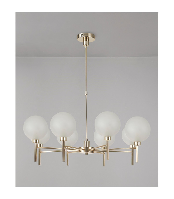 Baldwin 84cm Telescopic/Semi Flush 8 x G9 French Gold/Frosted Type G Shade-10
