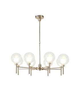 Baldwin 84cm Telescopic/Semi Flush 8 x G9 French Gold/Clear/Frosted Type G Shade-1
