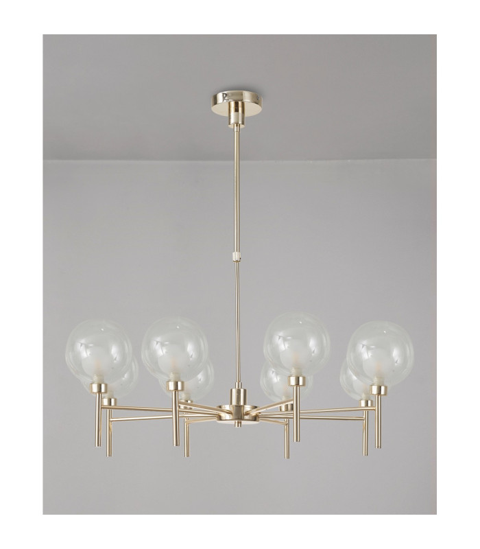 Baldwin 84cm Telescopic/Semi Flush 8 x G9 French Gold/Clear/Frosted Type G Shade-11