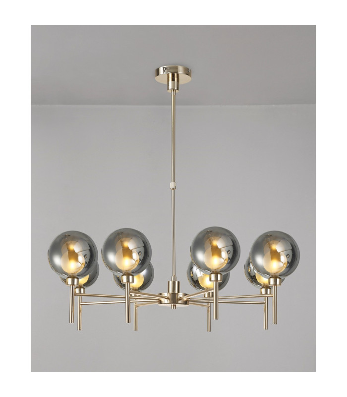 Baldwin 84cm Telescopic/Semi Flush 8 x G9 French Gold/Chrome/Frosted Type G Shade-3