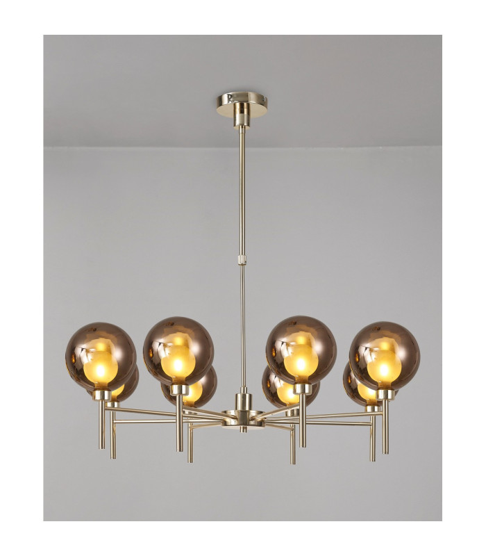 Baldwin 84cm Telescopic/Semi Flush 8 x G9 French Gold/Copper/Frosted Type G Shade-3