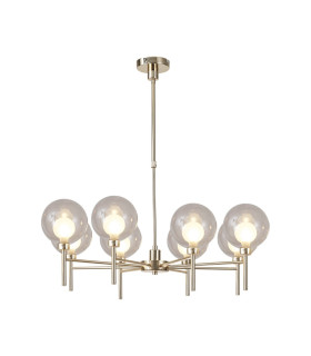 Baldwin 84cm Telescopic/Semi Flush 8 x G9 French Gold/Smoked/Frosted Type G Shade-1