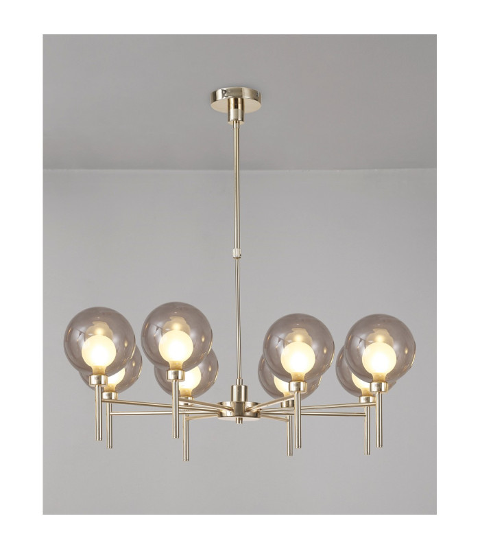 Baldwin 84cm Telescopic/Semi Flush 8 x G9 French Gold/Smoked/Frosted Type G Shade-3