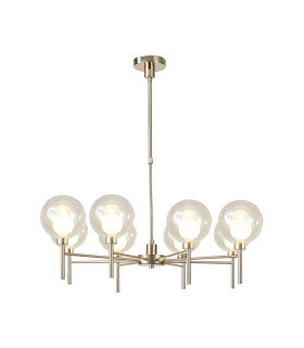 Baldwin 84cm Telescopic/Semi Flush 8 x G9 French Gold/Cognac/Frosted Type G Shade-1