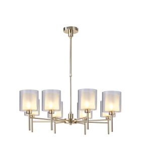 Baldwin 84cm Telescopic/Semi Flush 8 x G9 French Gold/Frosted/Clear Type H Shade-1