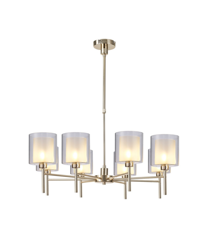 Baldwin 84cm Telescopic/Semi Flush 8 x G9 French Gold/Frosted/Clear Type H Shade-1